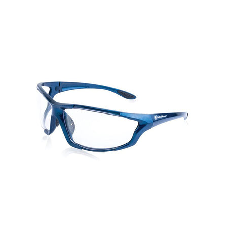Smith & Wesson Major Full Frame Shooting Glasses Blue Frame Clear Lens ANSI Z87.1