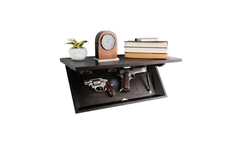 Lockdown In PlainSight Hidden Compartment Shelf - Walnut Finish