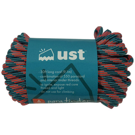 Ultimate Survival ParaTinder 550 Paracord with Tinder Core Orange/Blue 30 ft