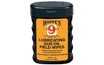 Hoppe's Gun Oil Field Wipes, 50 Count, 3x5 Inch Towelettes, Plastic Container 1631