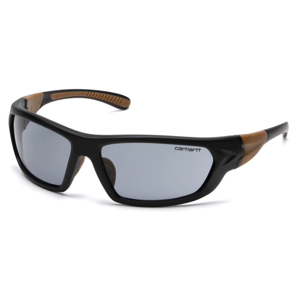 Pyramex Carbondale Heavy Duty Shooting Glasses Black and Tan - Grey Lens
