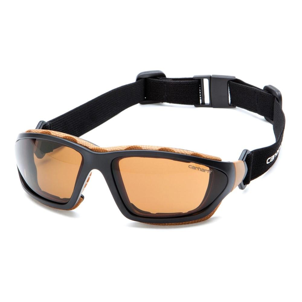 Pyramex Carhartt Carthage Shooting Glasses Black and Tan - Bronze Anti-Fog Lens
