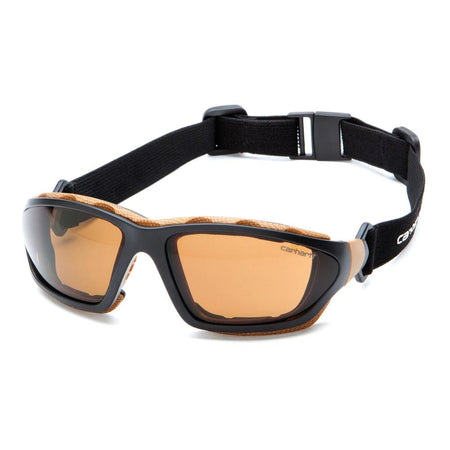Pyramex Carhartt Carthage Shooting Glasses Black and Tan - Bronze Anti-Fog Lens