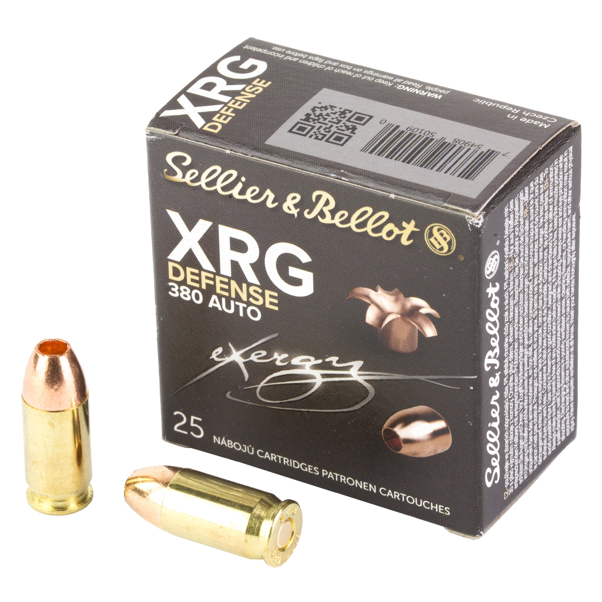 Sellier & Bellot (S&B) SB380XA XRG Solid Copper Hollow Point  77 Grain 380 ACP