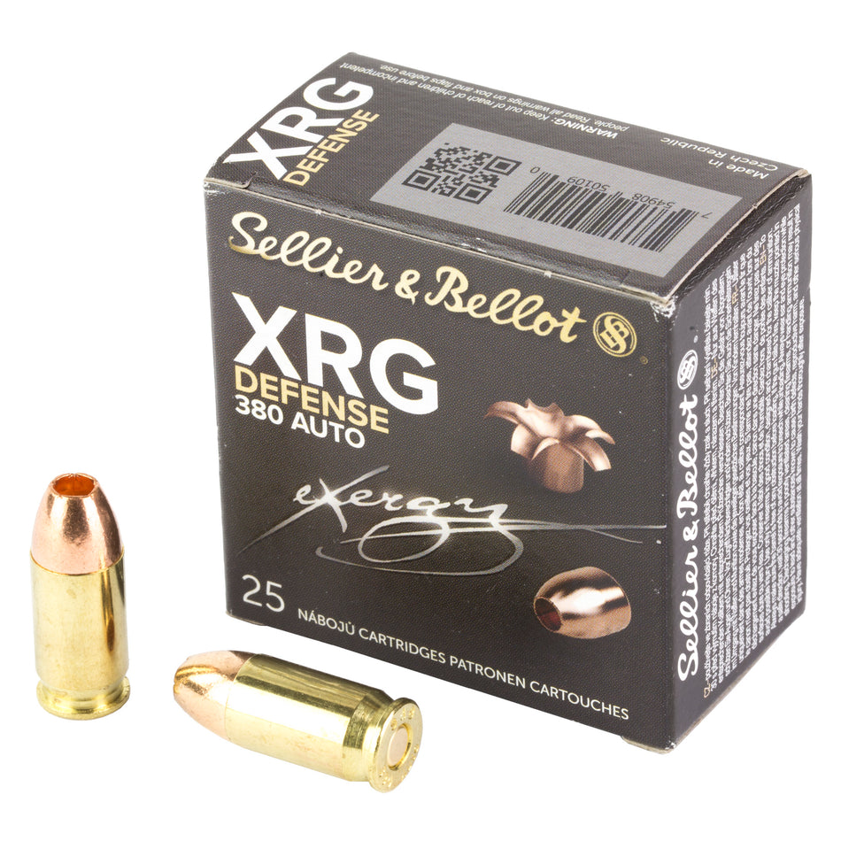 Sellier & Bellot (S&B) SB380XA XRG Solid Copper Hollow Point  77 Grain 380 ACP