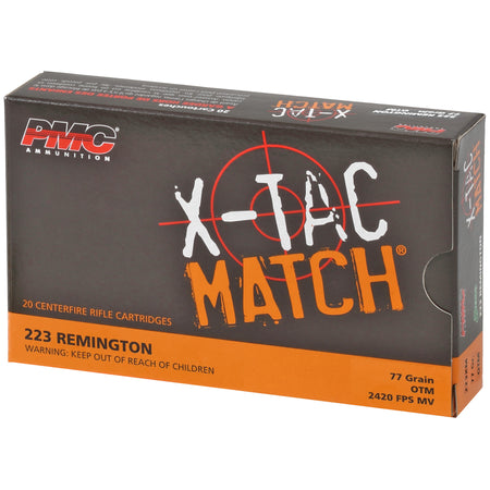 PMC 223XM X-Tac Match Competition Open Tip Match OTM 77 Grain .223 Remington