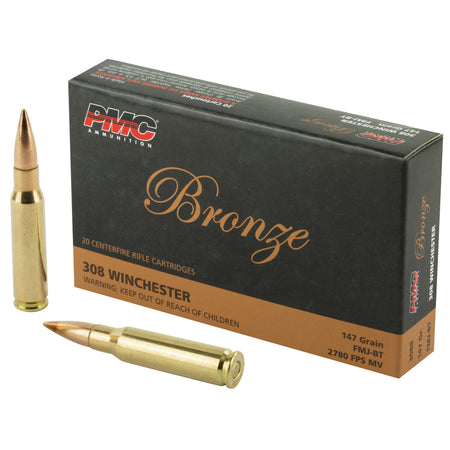 PMC Bronze 308 Win 147 gr Full Metal Jacket Boat Tail (FMJBT)