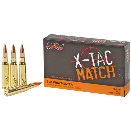PMC 308XM X-Tac Match Competition Open Tip Match OTM 168 Grain .308 Win / 7.62x51mm