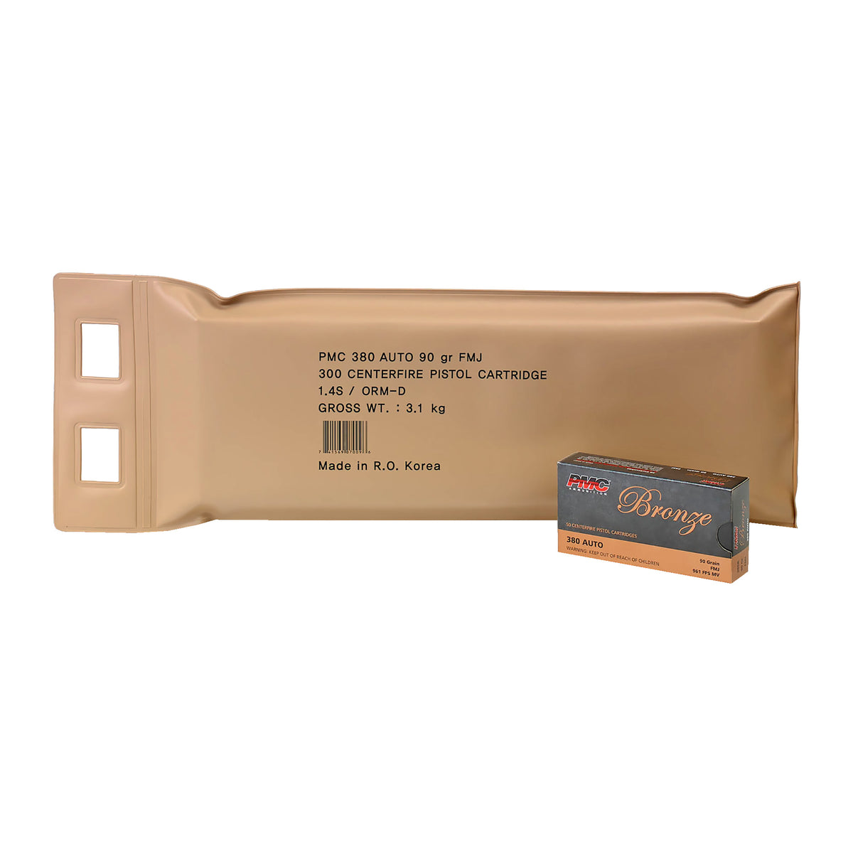 PMC Bronze Pistol Ammo Battle Pack 380 ACP FMJ 90 gr.