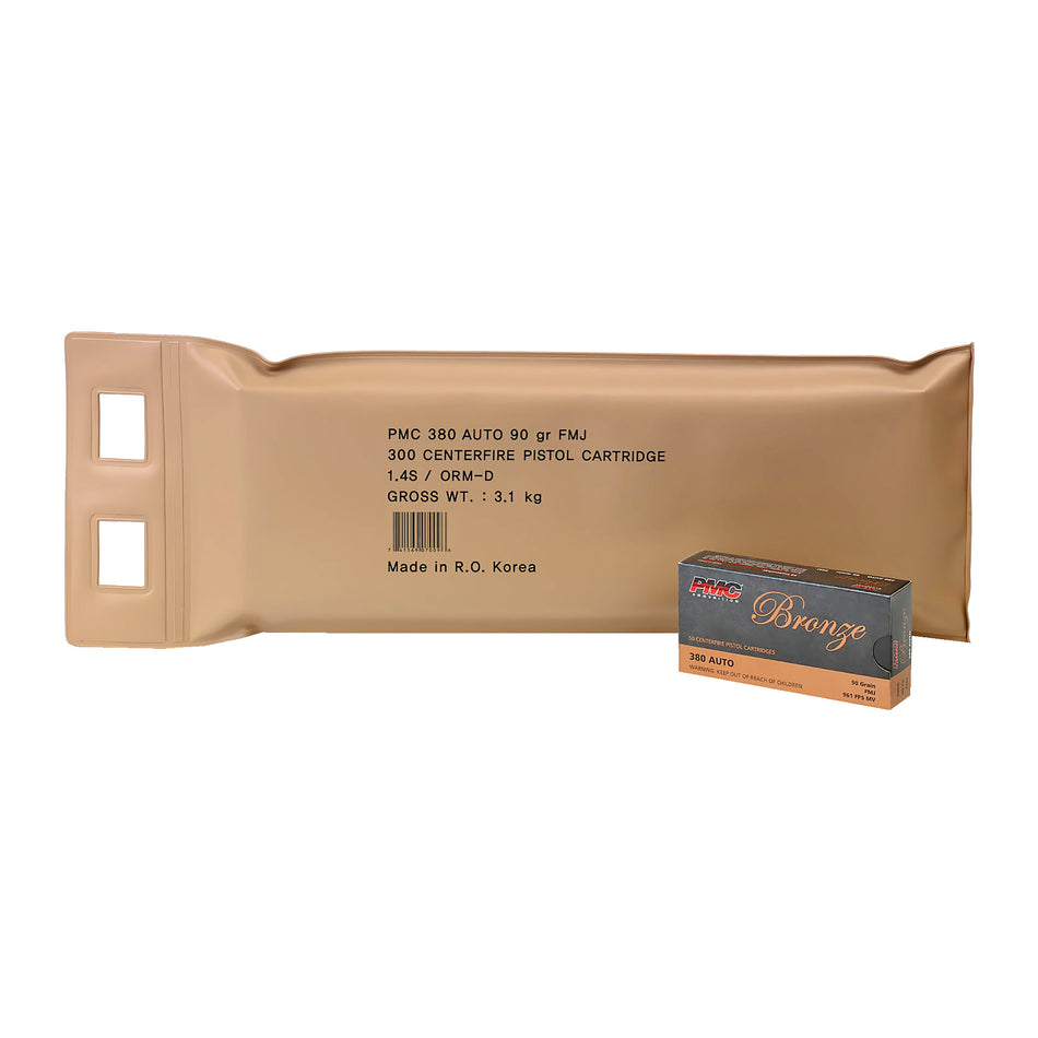 PMC Bronze Pistol Ammo Battle Pack 380 ACP FMJ 90 gr.