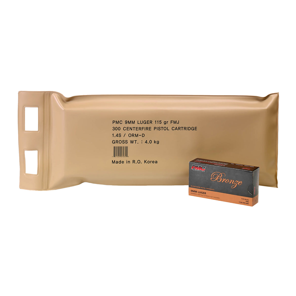 PMC 9ABP Bronze Battle Pack Full Metal Jacket FMJ 115 Grain 9mm Luger/Parabellum