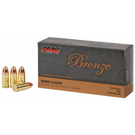 PMC Bronze 9mm Luger 124 Grain Full Metal Jacket(FMJ)