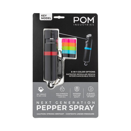 POM Pepper Spray Black Keychain 6-in-1 .05oz
