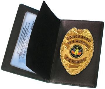 PeaceKeeper Concealed Carry Badge and Wallet with Permit Window and Belt Clip