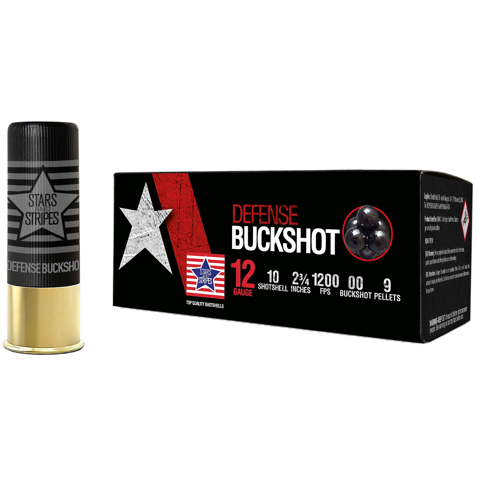 Stars and Stripes CBUCK9 Stars and Stripes Defense  12 Gauge 2.75"  Buckshot