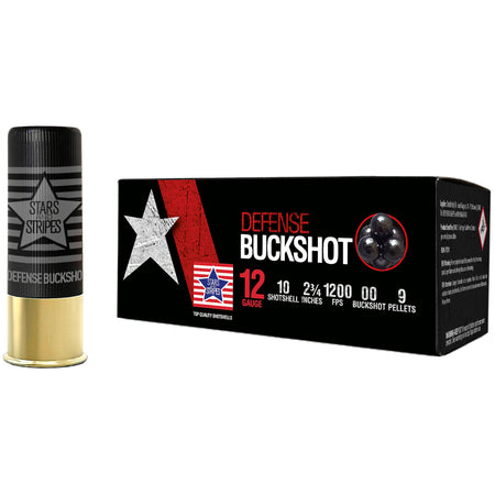 Stars and Stripes CBUCK9 Stars and Stripes Defense  12 Gauge 2.75"  Buckshot