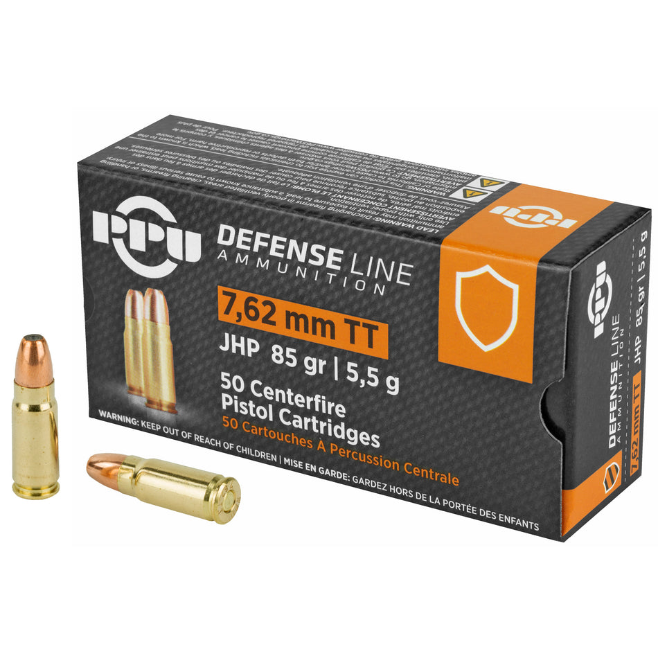 Prvi Partizan Handgun Defense 7.62x25mm Tokarev 85 gr JHP ammo