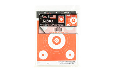 Pro-Shot Products Bullseye Paper Target 6 Inch 8.5x11 Orange and White 12 Pack OG-12