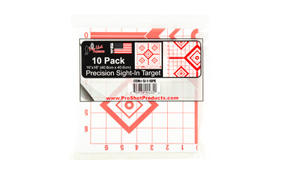 Pro-Shot Diamond Precision Sight-In Target 16"x16" 10-Pack Red/White