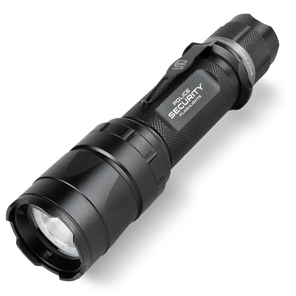 Police Security Trac Tact RX Tactical Flashlight 1500 Lumens Rechargeable Black