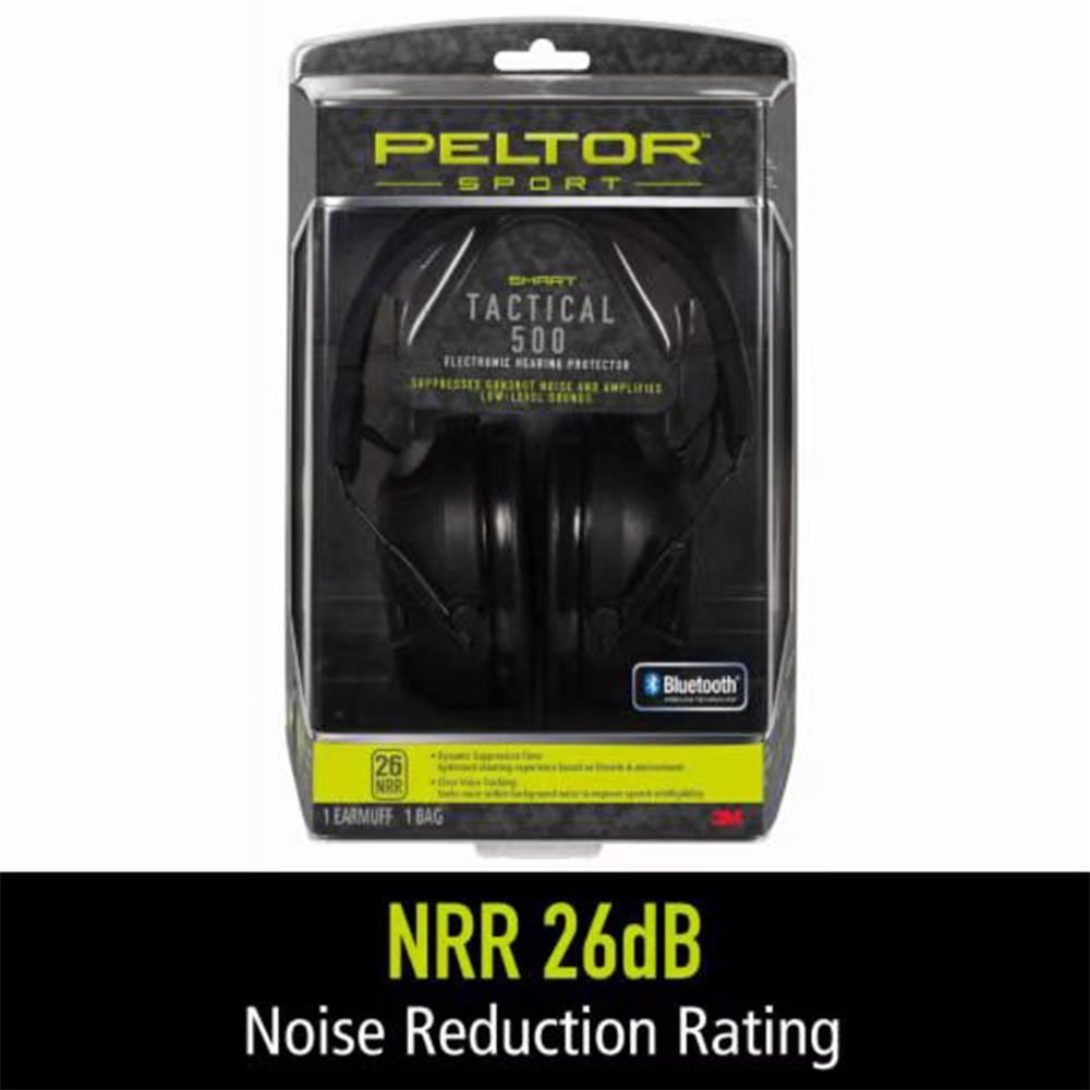 3M Peltor Sport Tactical 500 Electronic Ear Muffs 26dB NRR Black