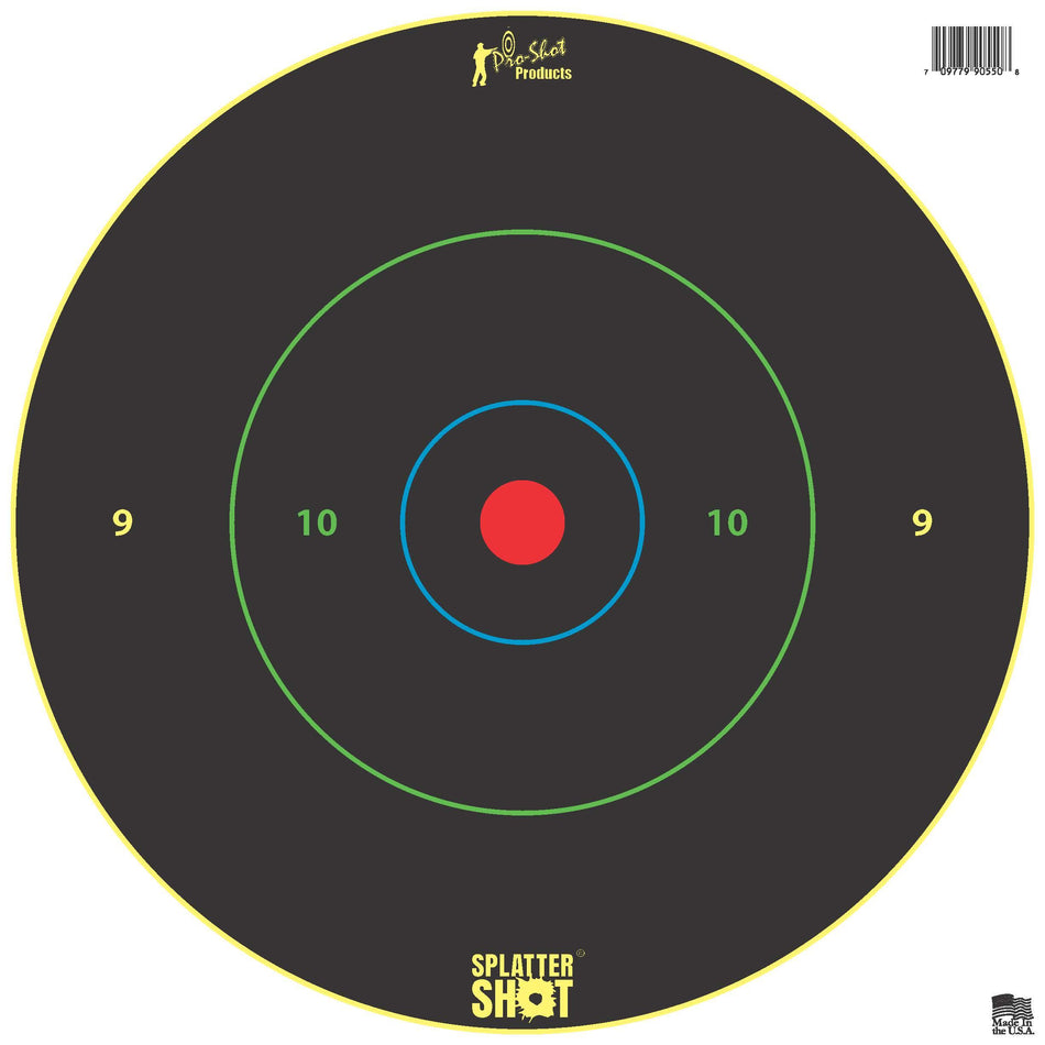 Pro-Shot 12" Bullseye Multi-Color Rings Splatter Target Heavy Tag Paper 5-Pack