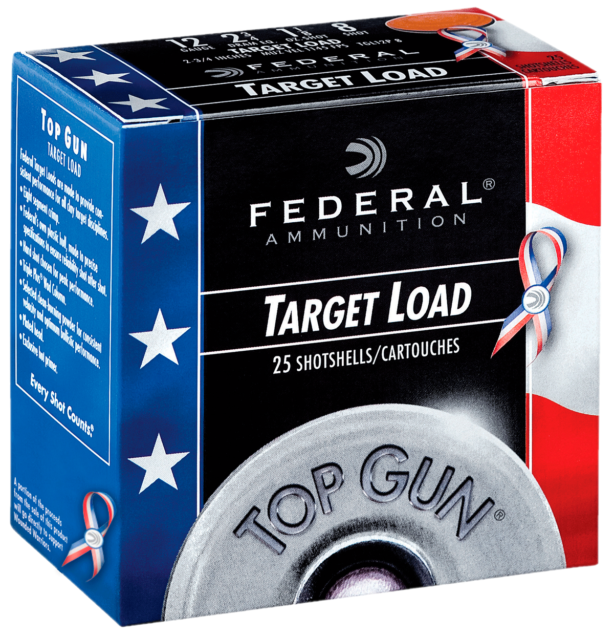 Federal Top Gun Red White & Blue Edition Load 12 Gauge (12 ga.) 2.75 in. 1 1/8 oz. 8 Shot 25 rd.