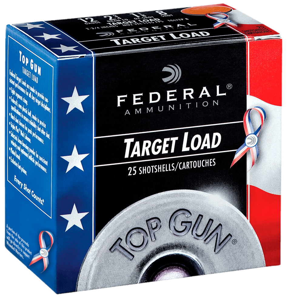 Federal Top Gun Red White & Blue Edition Load 12 Gauge (12 ga.) 2.75 in. 1 1/8 oz. 8 Shot 25 rd.