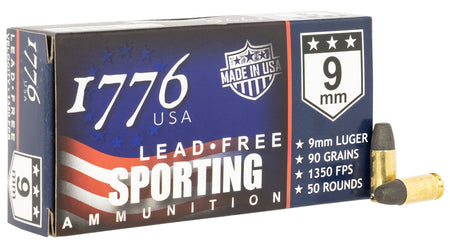1776 USA 9mm lead-free 90gr Ball Ammo