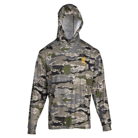 Browning Hooded Long Sleeve Tech Hunting Shirt Ovix Camo Size Small