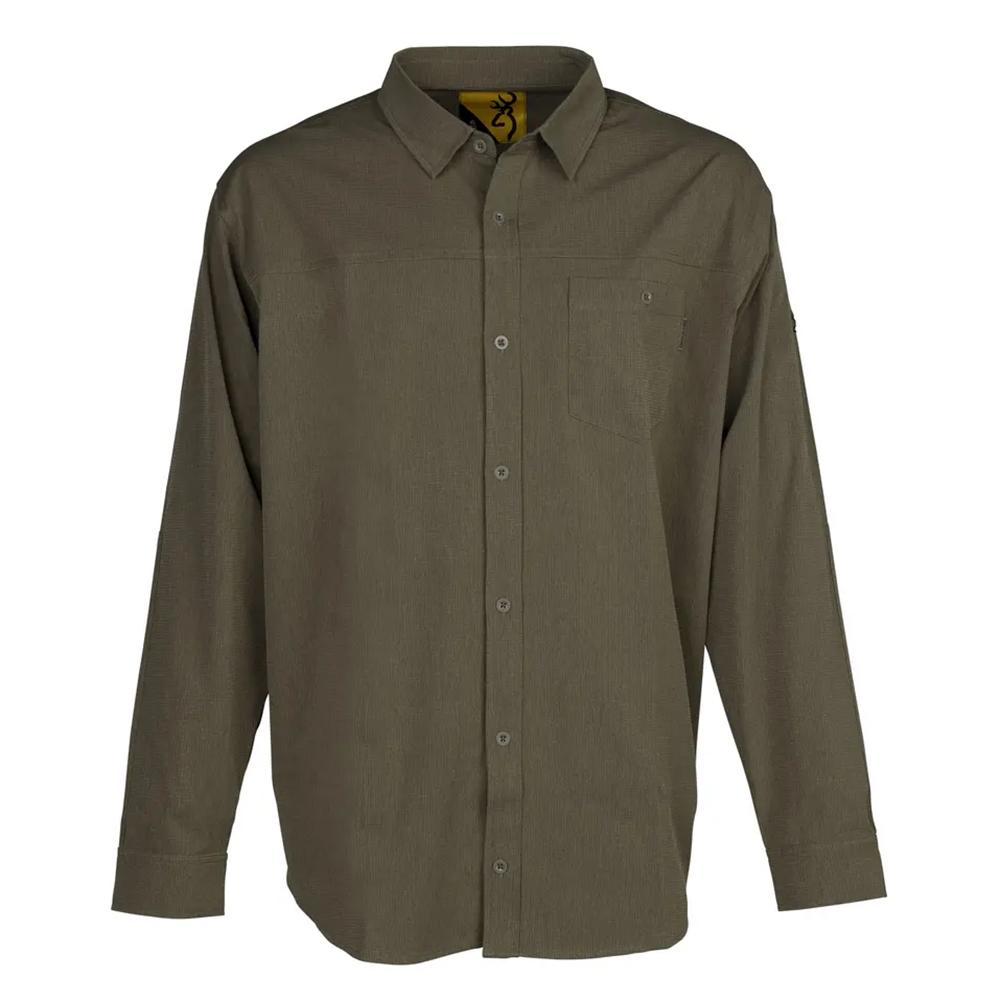 Browning Lightweight Button-Down Long Sleeve Shirt Green L