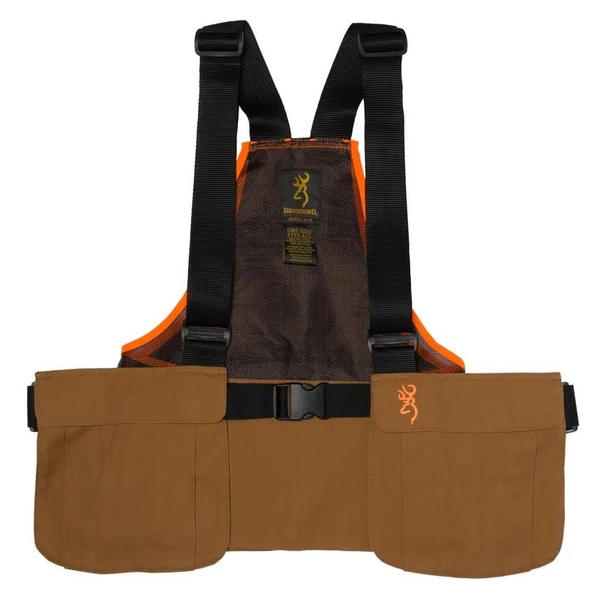 Browning Upland Strap Hunting Vest Tan/Blaze One Size Fits Most