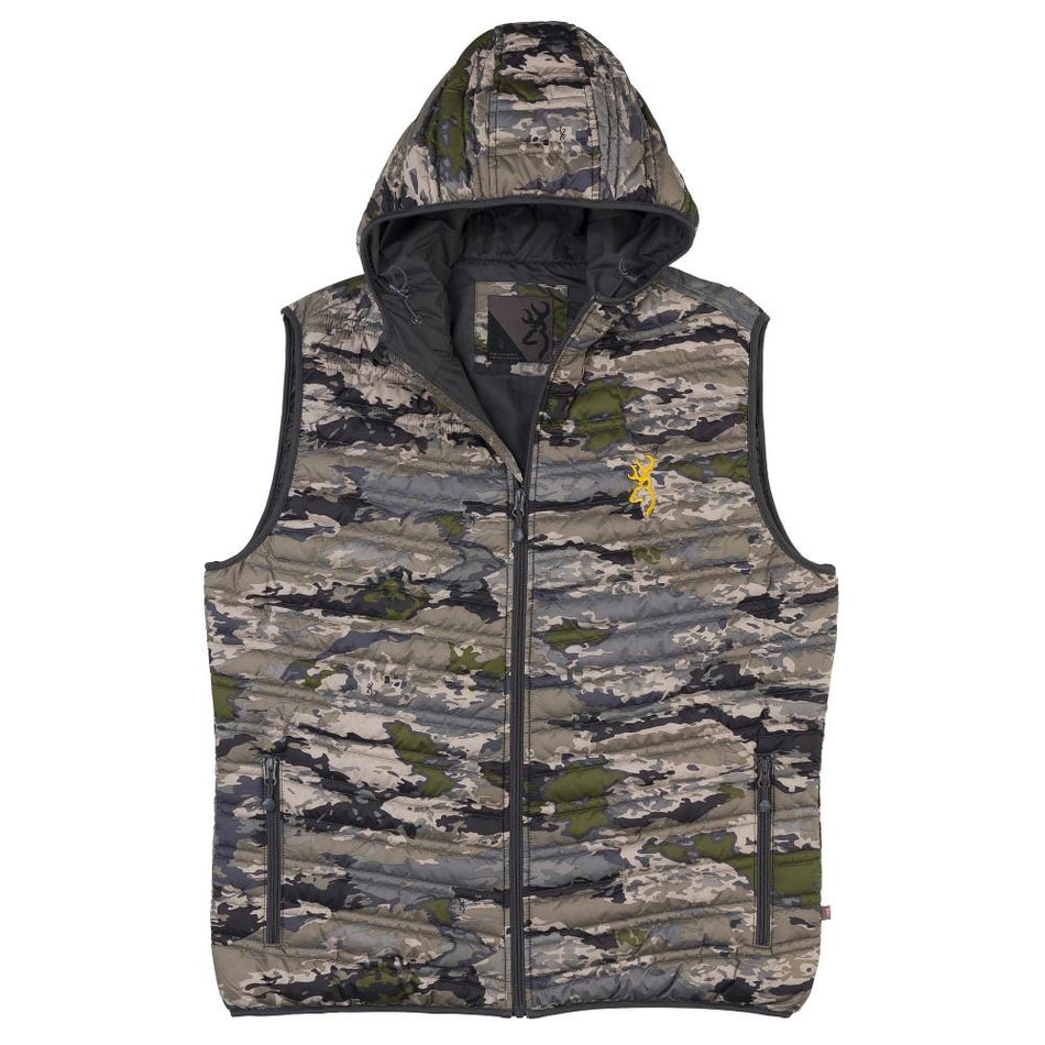 Browning Packable Puffer Hooded Vest Ovix Camo Small
