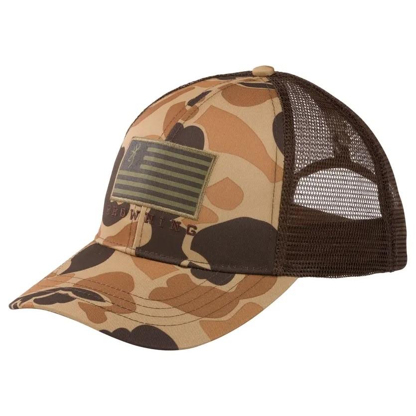 Browning Patriot Camo Cap Vintage Tan Mesh Back