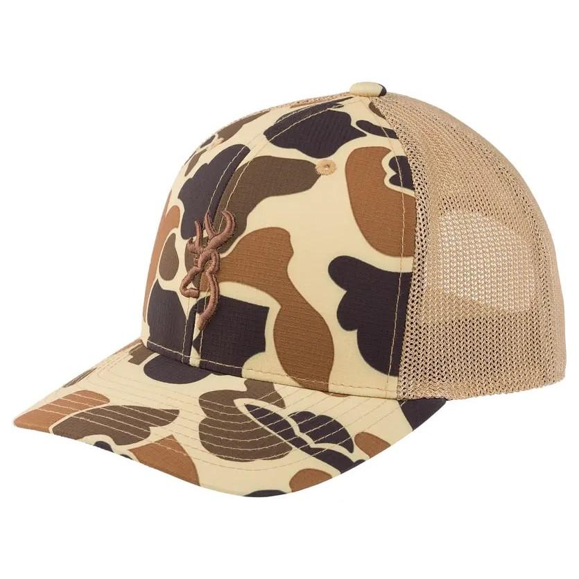 Browning Cupped Up Mesh Back Cap Vintage Tan Camo