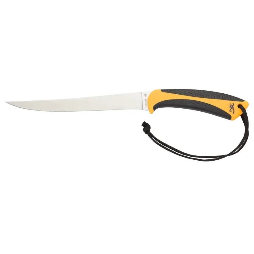Browning White Water Fillet Knife 7-1/4 Inch Fixed Blade Yellow Handle