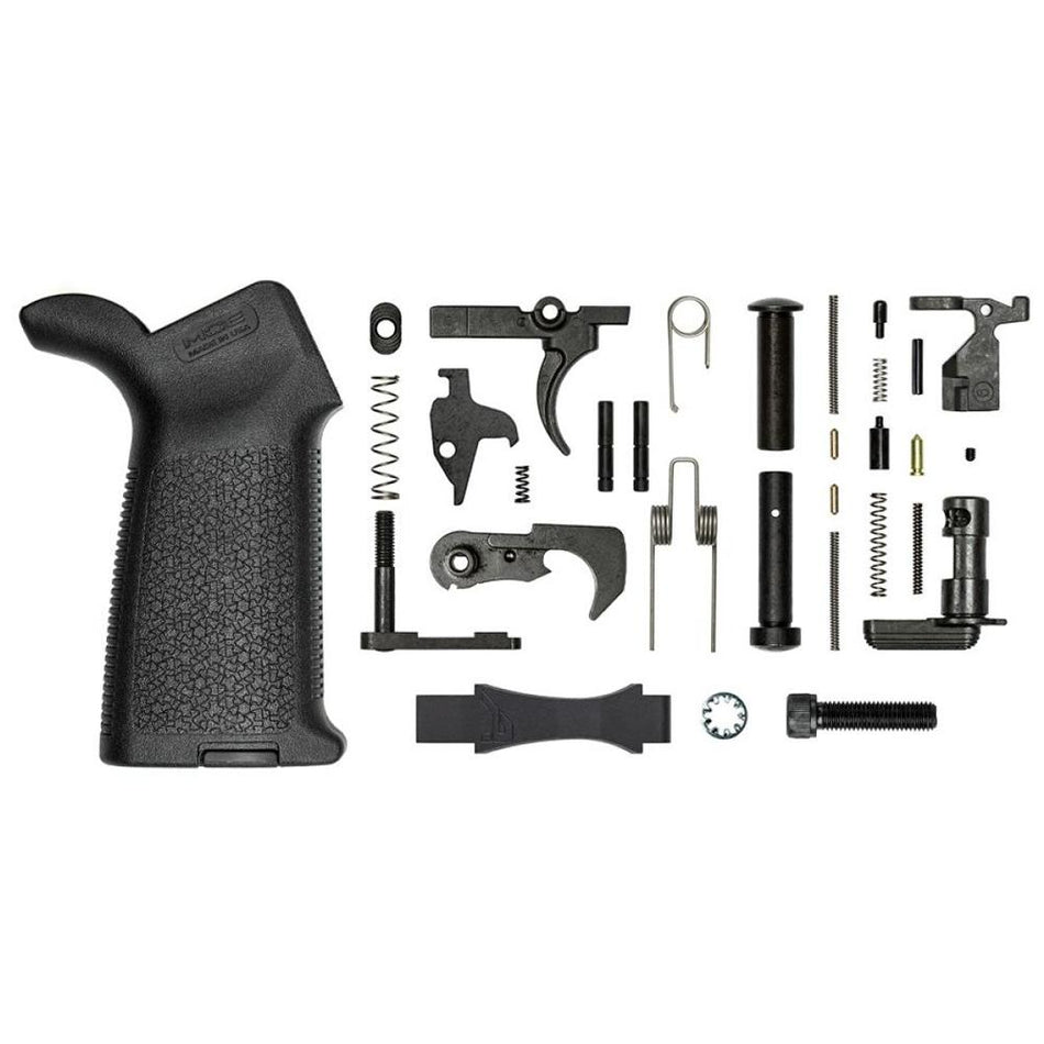 AR15 Enhanced Lower Parts Kit with Magpul MOE Grip and Billet Trigger Guard