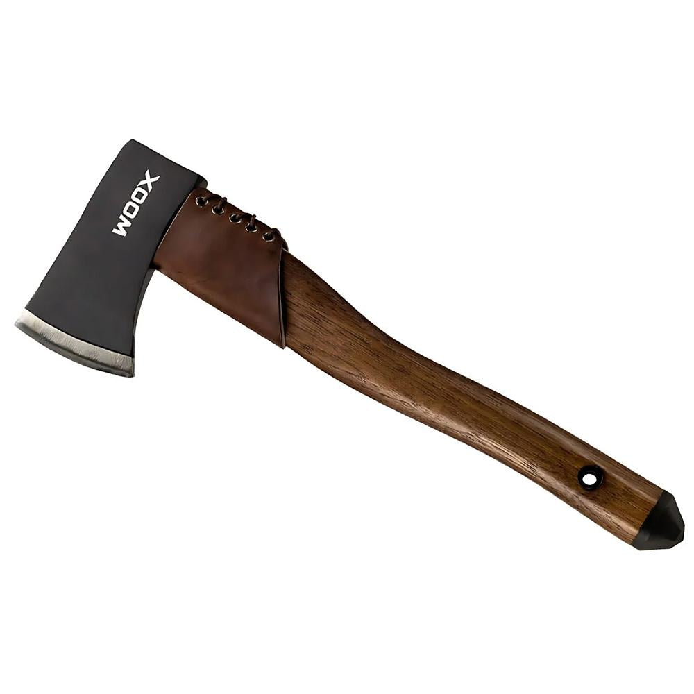 WOOX Ax1 Tomahawk Hand Axe - Walnut with Blued Finish and Leather Collar