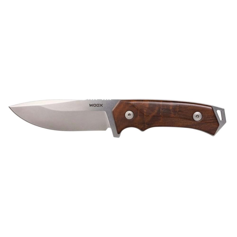 WOOX Rock62 Fixed Blade Knife 4-1/4" Drop Point Walnut Handle with Leather Sheath