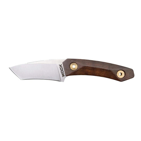 Woox Bad Boy Fixed Blade Knife 2-3/4" Reverse Tanto Walnut Handle with Leather Sheath