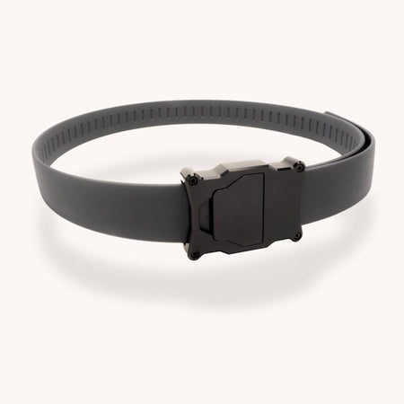Shield Arms Apogee Ratchet Belt Grey Webbing with Black Buckle