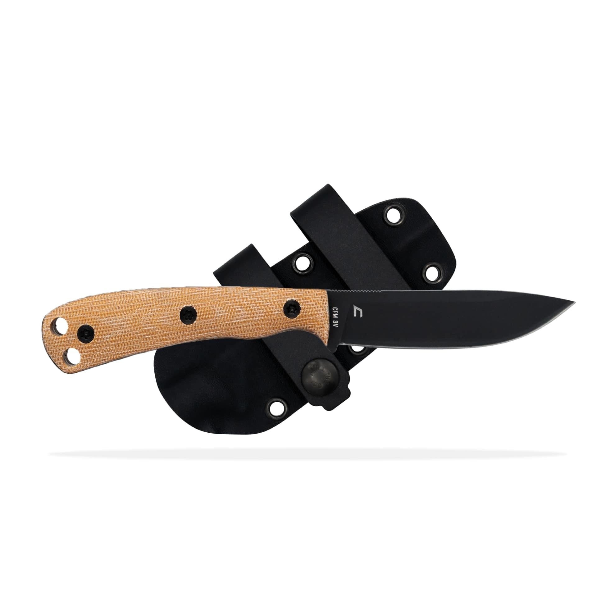 Shield Arms Ascent Fixed Blade Knife 3-3/5" Black Drop Point Brown
