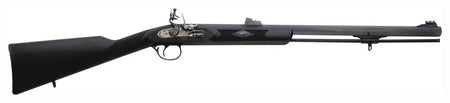 Traditions Deerhunter Rifle 50 Cal 24" Flintlock Blued Octagon Barrel Black Synthetic Stock