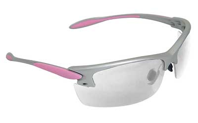 Radians Safety Glasses, Silver and Pink Frame, Clear Lens PG0810CS