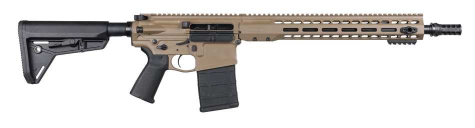 Barrett 19452 REC10 DMR 308 Win 20+1 16" Black Match Grade Threaded Barrel, Flat Dark Earth Cerakote Aluminum Receiver w/Picatinny Rail, M-LOK Handguard, Magpul MOE Black Polymer Stock & Grip, Ambidex
