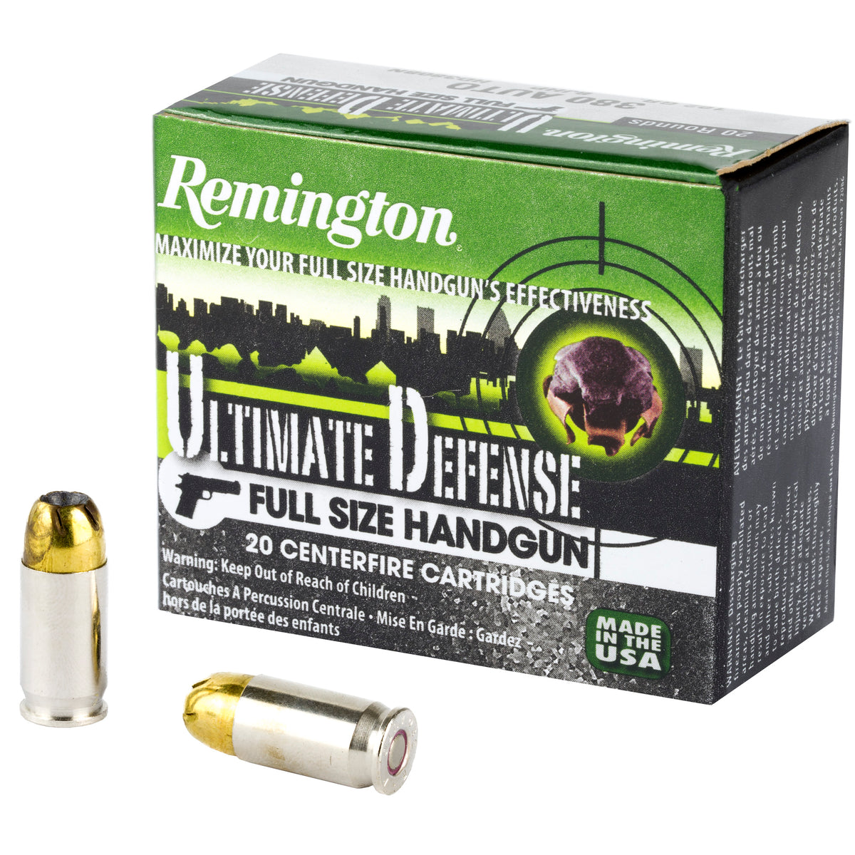 Remington 28937 Ultimate Defense Brass Jacket Hollow Point  102 Grain .380 ACP/Auto