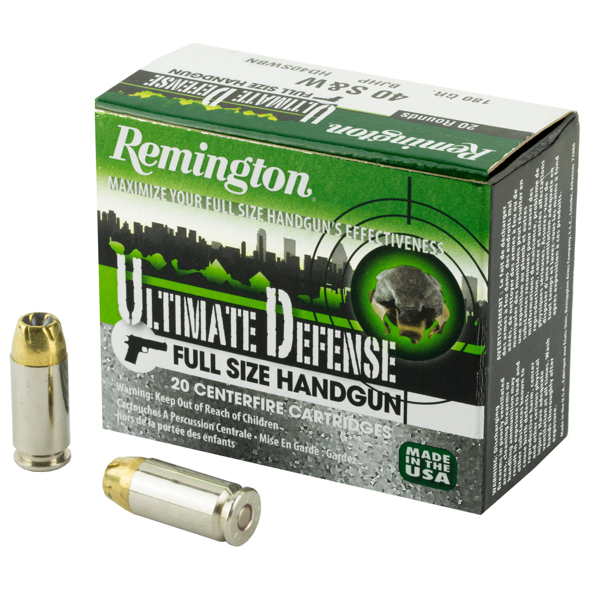 Remington 28939 Ultimate Defense Brass Jacket Hollow Point  180 Grain .40 S&W
