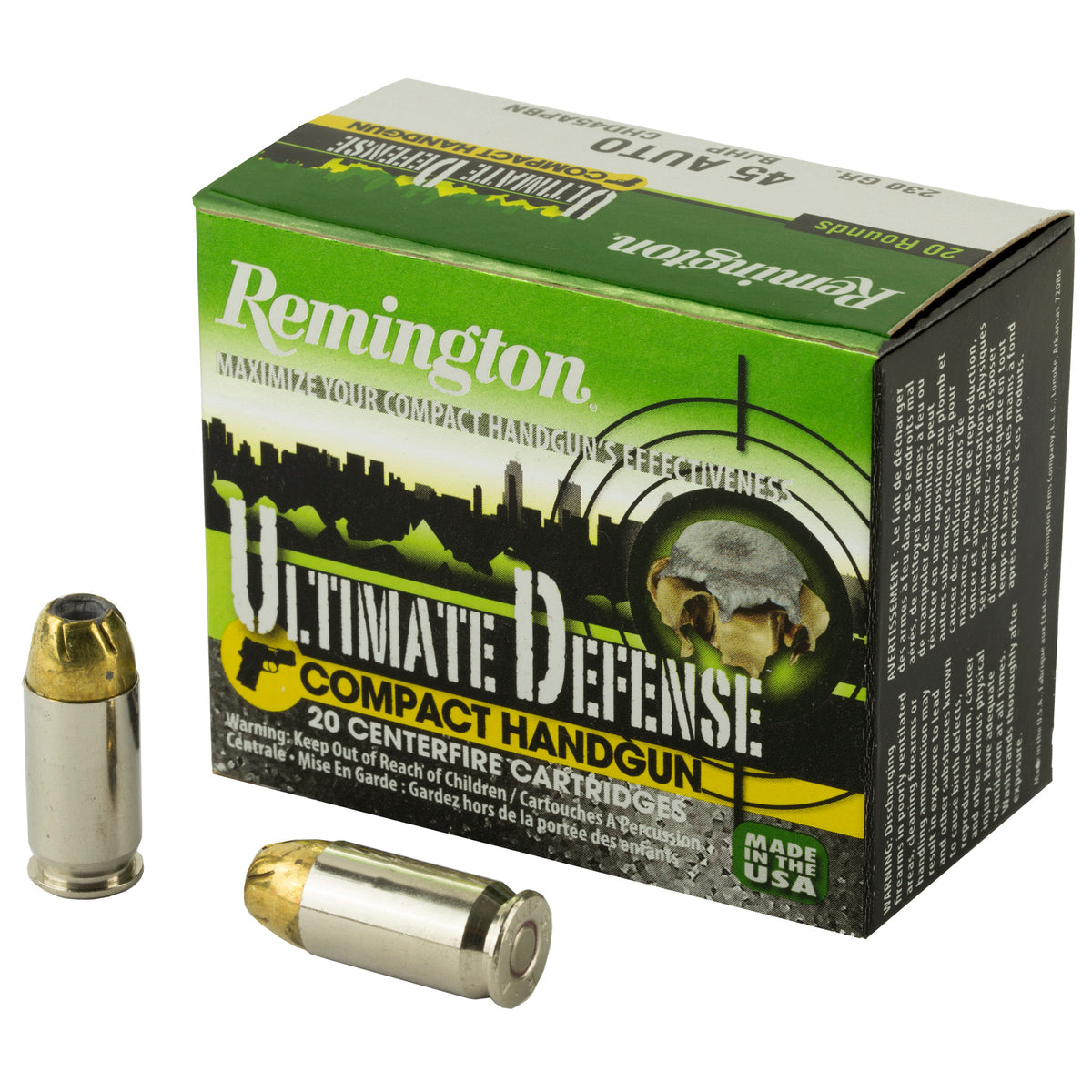 Remington 28967 Ultimate Defense Brass Jacket Hollow Point  230 Grain .45 ACP/Auto