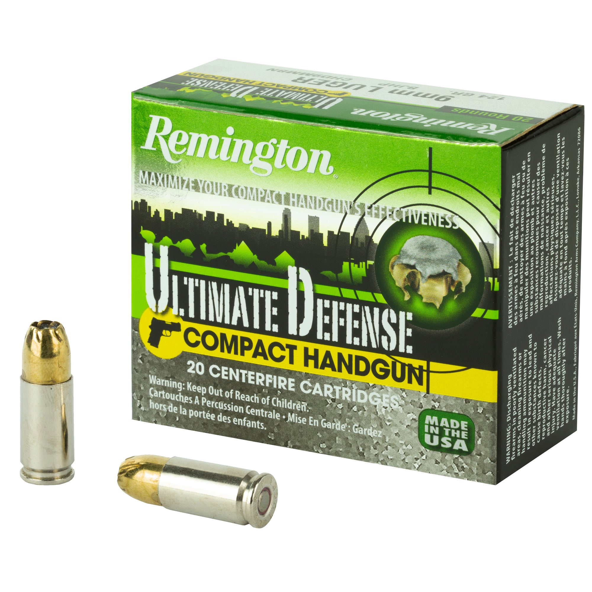 Remington Ultimate Defense Compact 9mm Luger / Parabellum 124 gr JHP ammo