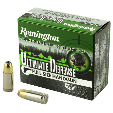 Remington 28948 Ultimate Defense Brass Jacket Hollow Point  124 Grain 9mm Luger/Parabellum